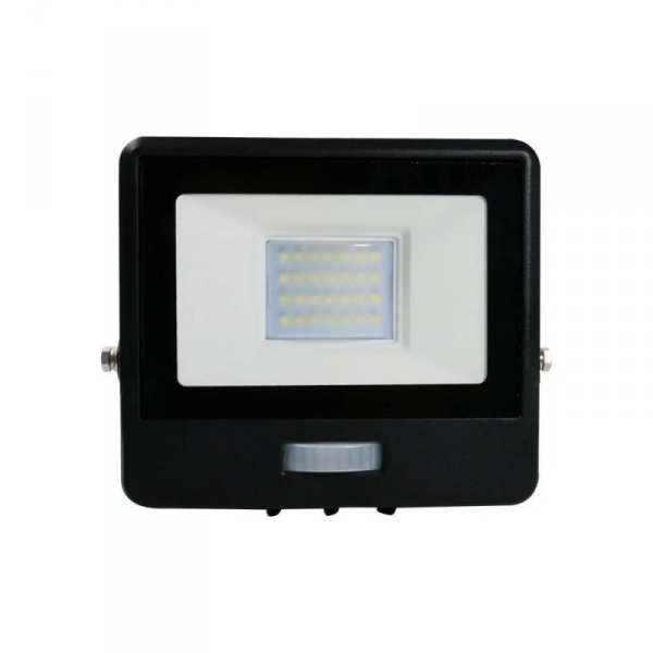 Projektor LED V-TAC 20W SAMSUNG CHIP Czujnik Ruchu Czarny Z MUFĄ VT-128S 6500K 1510lm 5 Lat Gwarancji