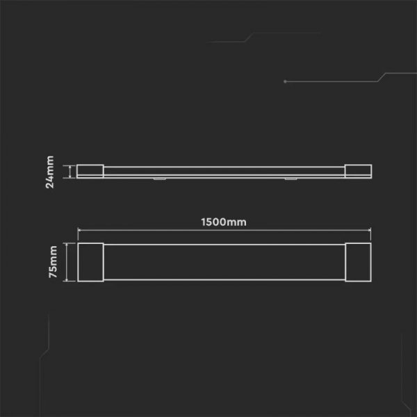 Oprawa V-TAC 50W LED Liniowa Natynkowa SAMSUNG CHIP 150cm 120Lm/W VT-8-50-N 6500K 6000lm 5 Lat Gwarancji