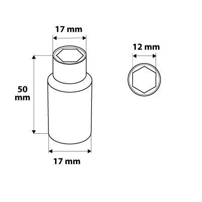 Nasadka sześciokątna długa 1/4&quot;, 12 mm, superlock