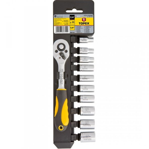 Klucze nasadowe 1/4&quot;, zestaw 11 szt.