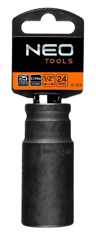 Nasadka udarowa 1/2&quot; długa, 24 x 78mm , Cr-Mo