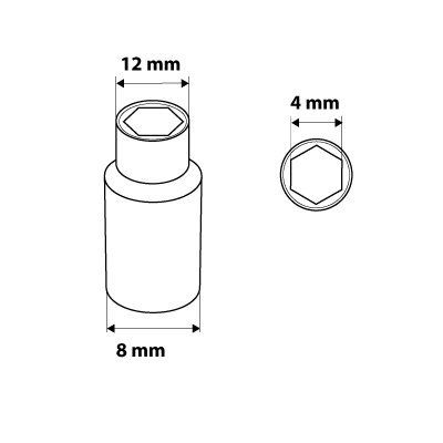 Nasadka sześciokątna długa 1/4&quot;, 4 mm