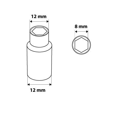 Nasadka sześciokątna długa 1/4&quot;, 8 mm