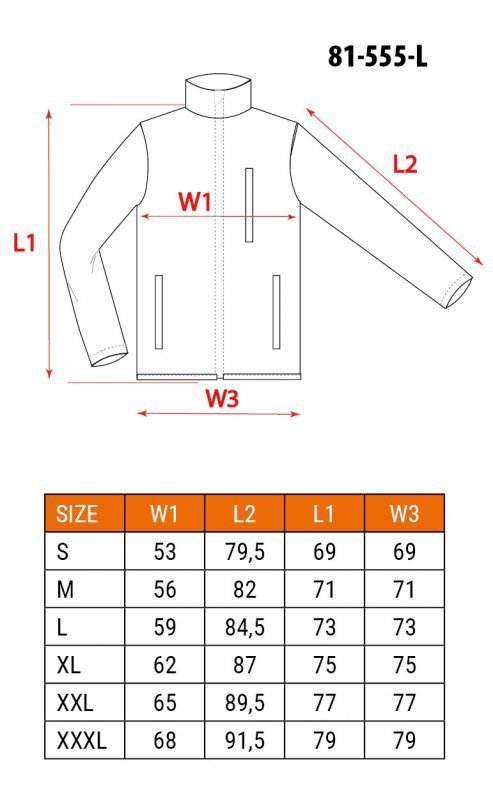 Bluza dziana wzmacniana tkaniną softshell, rozmiar L