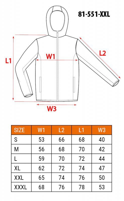 Kurtka robocza softshell z kapturem odpinanym, rozmiar XXL