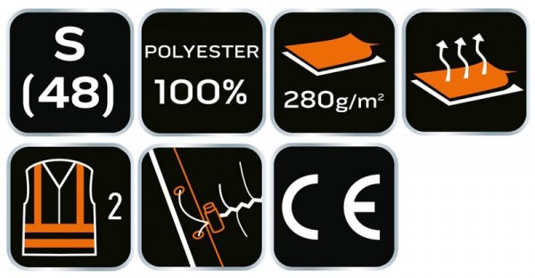 Bluza polarowa ostrzegawcza, żółta, rozmiar S