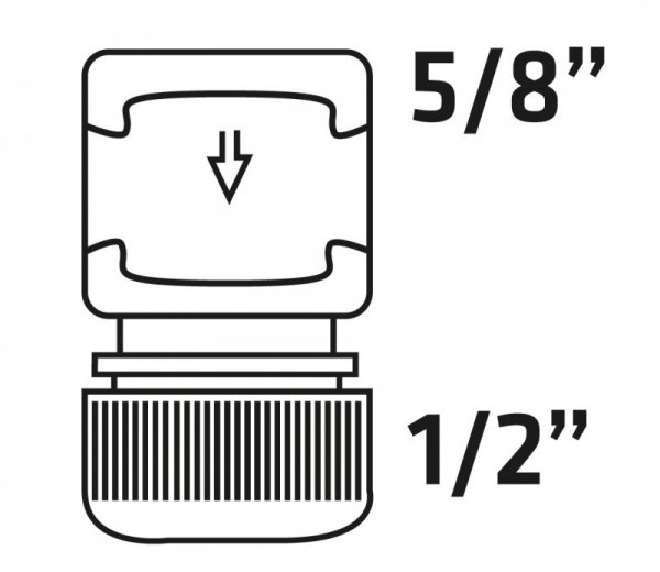 Złączka przelotowa 1/2&quot;-5/8&quot;, dwumateriałowa