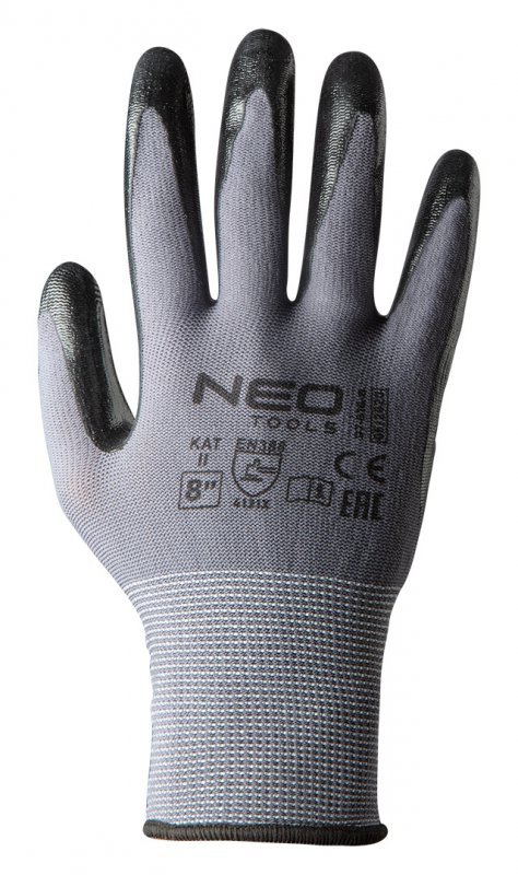 Rękawice robocze, nylon pokryty nitrylem, 4131X, rozmiar 8 (5 szt.)