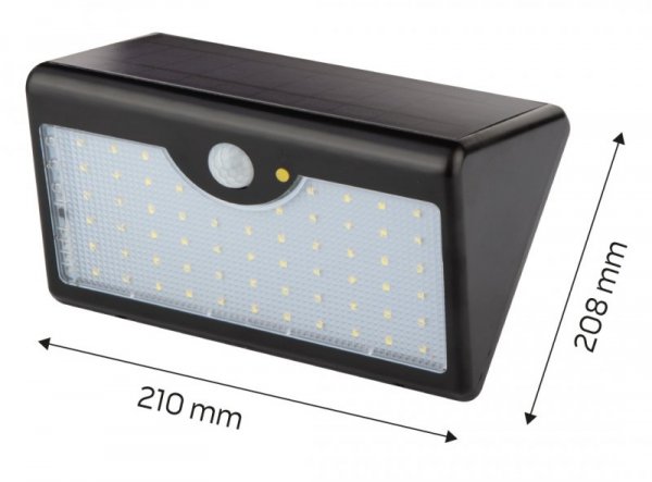 Lampa solarna ścienna + pilot SMD LED 900 lm