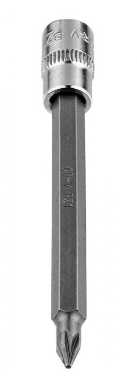 Końcówka wkrętakowa PZ1 na nasadce 1/4&quot;, długa, 87 mm