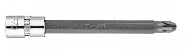 Końcówka wkrętakowa PZ3 na nasadce 1/4&quot;, długa, 87 mm