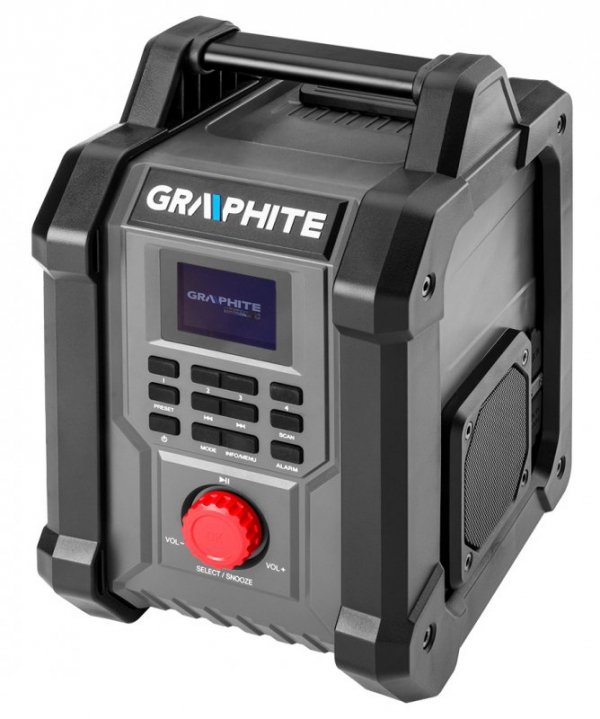 Radio budowlane akumulatorowo-sieciowe Graphite Energy+ 18V, bez akumulatora