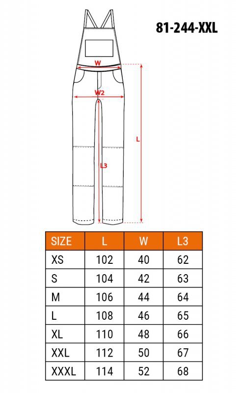 Ogrodniczki robocze Navy, rozmiar XXL