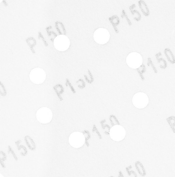 Krążki ścierne 150 mm, K150, 5 szt., z 8 otworami, 65mm