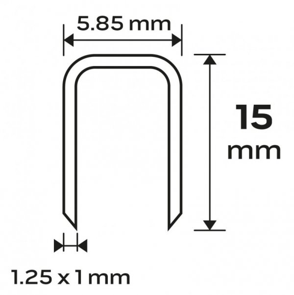 Zszywki galwanizowane do zszywacza pneumatycznego, GA18, Typ 90 (4K), długość 15 mm, 4000 s