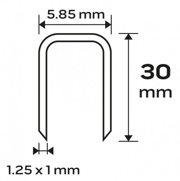 Zszywki galwanizowane do zszywacza pneumatycznego (14-570), GA18, Typ 90 (4K), długość 30 mm, 4000 s