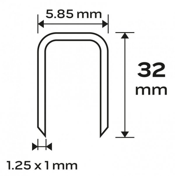 Zszywki galwanizowane do zszywacza pneumatycznego (14-570), GA18, Typ 90 (4K), długość 32 mm, 4000 s
