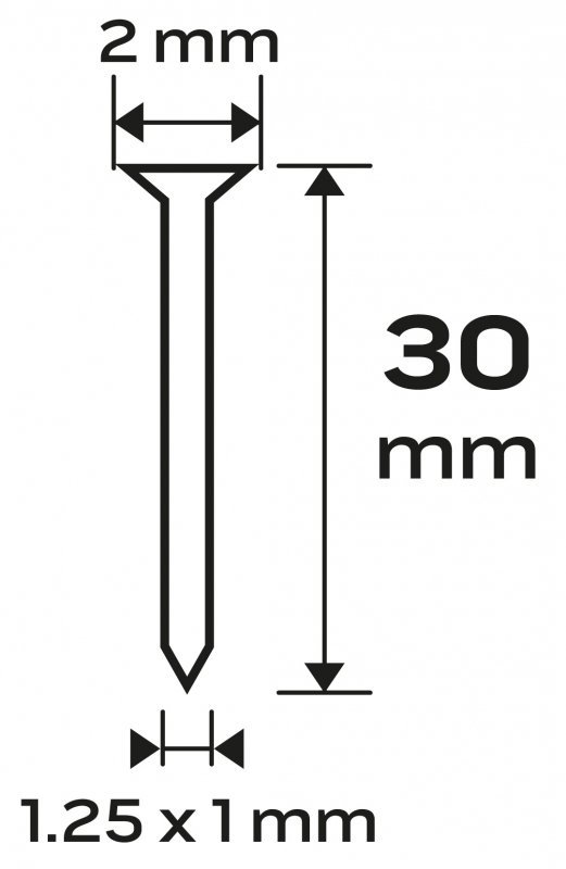 Gwoździe galwanizowane do zszywacza pneumatycznego (14-570), GA18, Typ 300 (F), długość 30 mm, 4000