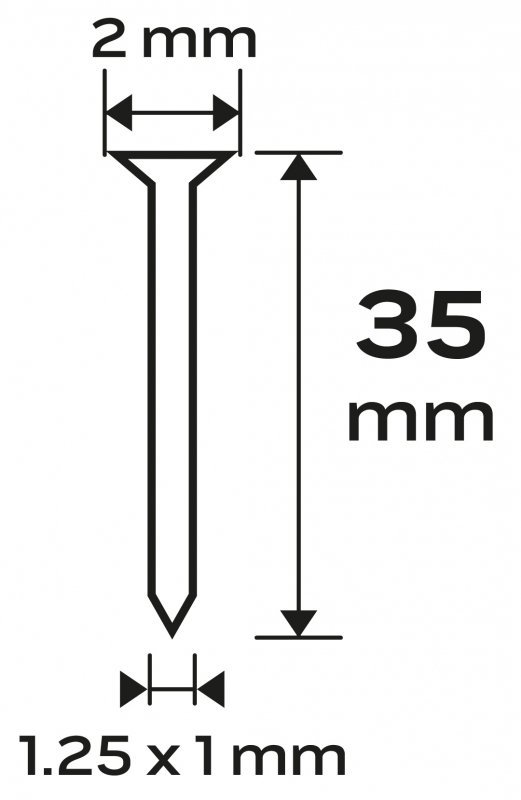 Gwoździe galwanizowane do zszywacza pneumatycznego (14-570), GA18, Typ 300 (F), długość 35 mm, 4000