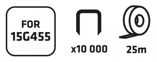 Zestaw taśma 10 sztuk x 25 m i zszywki 10 000 szt.
