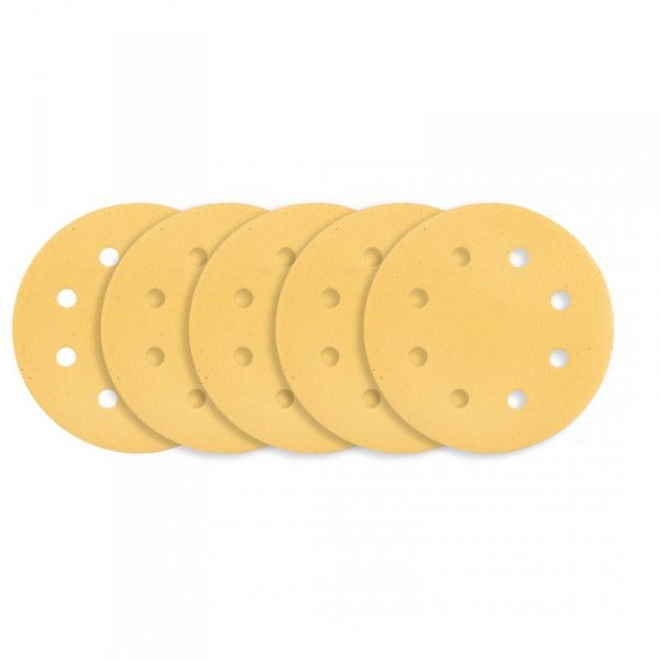 Papier ścierny na rzep 180 mm, K120, 5 szt., z 8 otworami do szlifierki 59G263