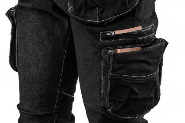 Spodnie robocze 5-kieszeniowe DENIM, czarne, rozmiar L