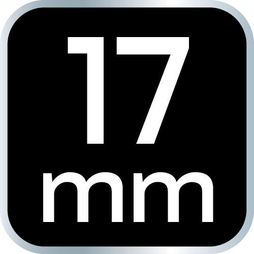 Klucz płasko-oczkowy, rozcięty z grzechotką, 17 mm