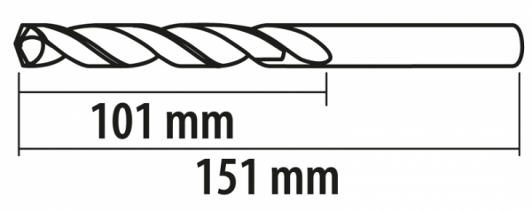 Wiertła do metalu Baildon BASIC DIN 338 RN NWKa 13 mm, HSS (S), 151-101 mm, wielokrotność 5