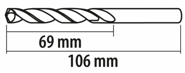 Wiertła do metalu Baildon BASIC DIN 340 RN NWKb 3,2 mm, HSS (S), 106-69 mm, wielokrotność 10