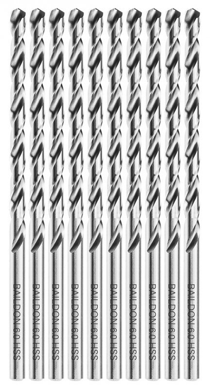 Wiertła do metalu Baildon BASIC DIN 340 RN NWKb 6 mm, HSS (S), 139-91 mm, wielokrotność 10
