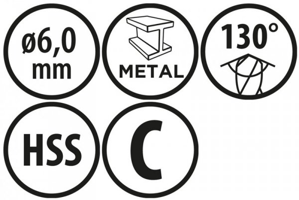 Wiertła do metalu Baildon BASIC DIN 340 RN NWKb 6 mm, HSS (S), 139-91 mm, wielokrotność 10