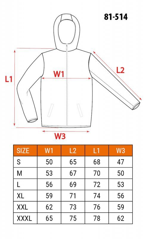 Bluza rozpinana z kapturem COMFORT, szara, rozmiar S