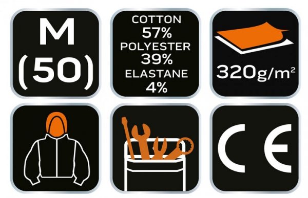 Bluza rozpinana z kapturem COMFORT, szara, rozmiar M