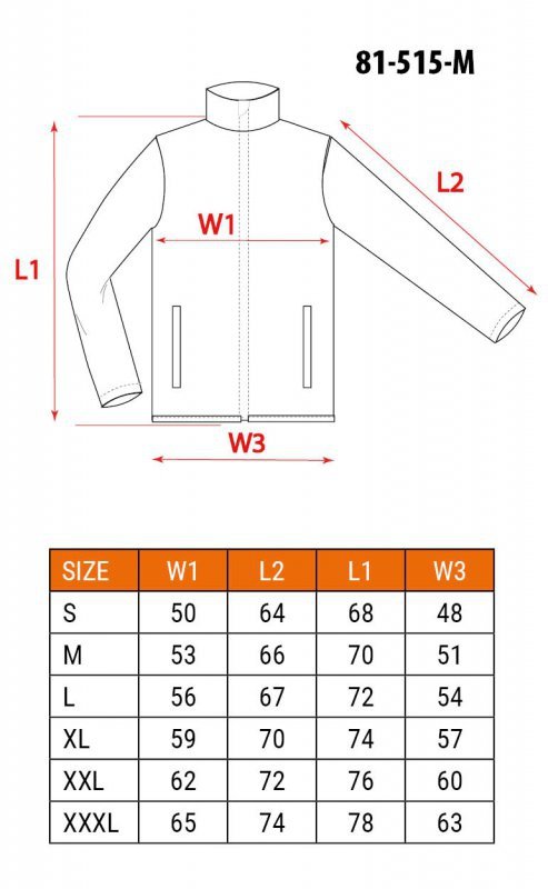 Bluza rozpinana OUTDOOR, pique, szara, rozmiar M