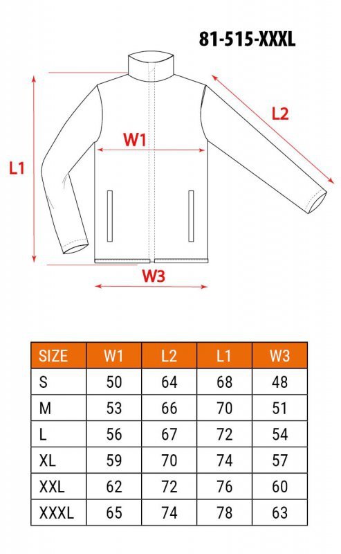 Bluza rozpinana OUTDOOR, pique, szara, rozmiar XXXL