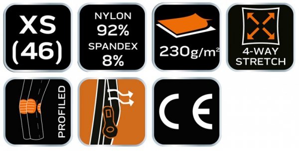 Spodnie robocze OUTDOOR, 4 way stretch, zielone-szare, rozmiar XS