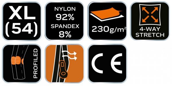 Spodnie robocze OUTDOOR, 4 way stretch, zielone-szare, rozmiar XL