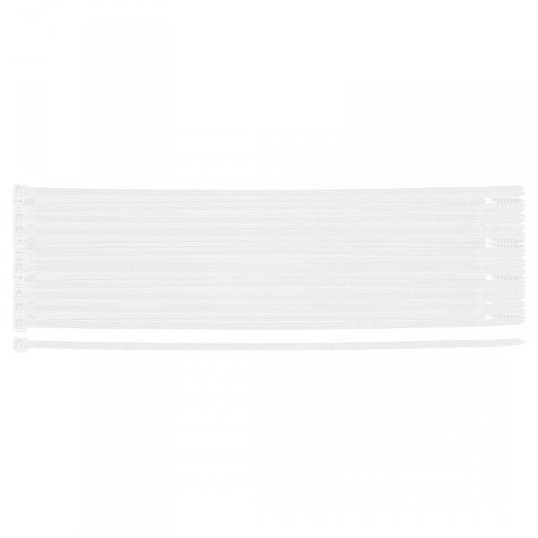 Opaski zaciskowe EXTREME 4.8 × 300 mm, białe, 100 szt.