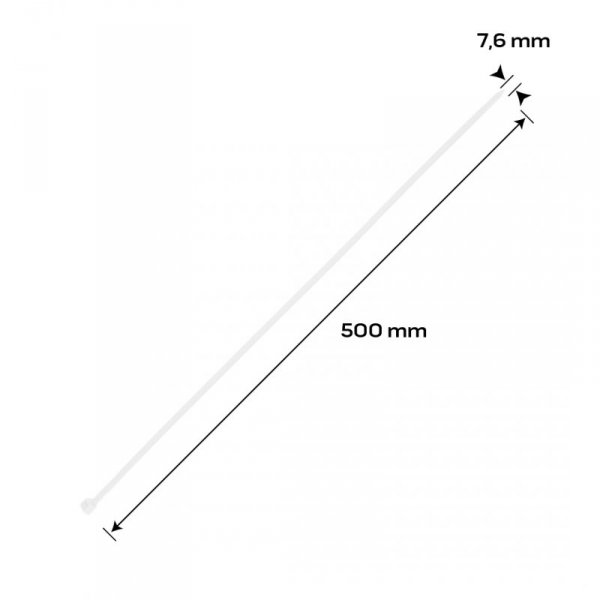 Opaski zaciskowe EXTREME 7.6 × 500 mm, białe, 50 szt.