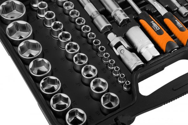 Zestaw kluczy 110 elementów 1/2&quot;,1/4&quot;, satynowy