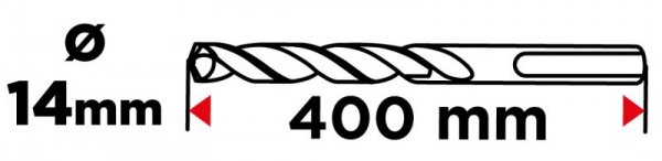 Wiertło do betonu zbrojonego SDS Plus 14 x 400 mm, quatro