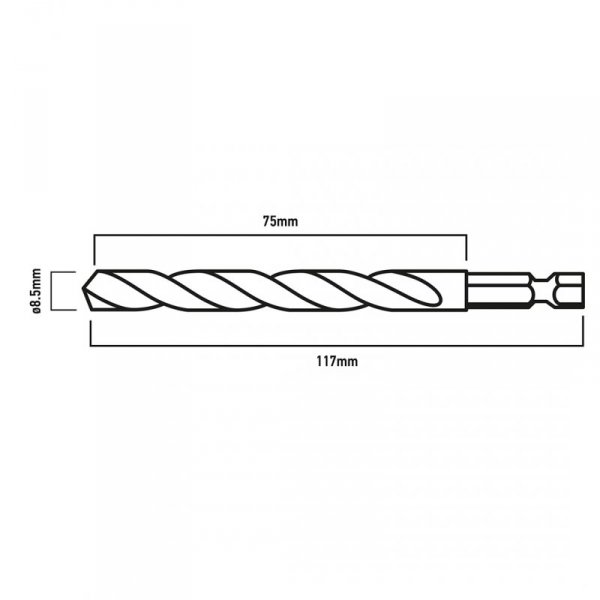 Wiertło do metalu Hex 8.5 mm