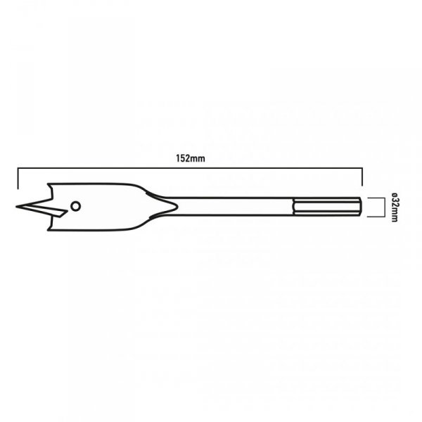 Wiertło do drewna łopatkowe, 32 x 152 mm