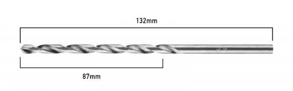 Wiertła do metalu HSS, DIN 340, przedłużane, 5 mm