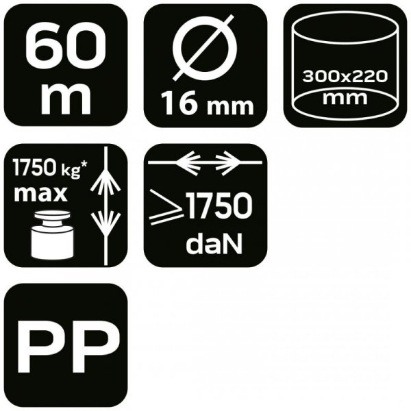 Linka pleciona polipropylenowa fi 16 60m