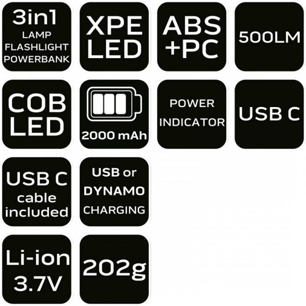 Lampa biwakowa 3 w 1