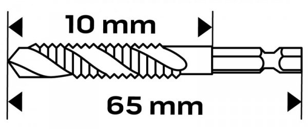 Wiertło gwintujące HSS TiN, M4x0,7 mm, Hex