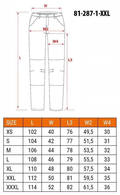 Spodnie robocze Mix&Match, Canvas, brązowe, rozmiar XXL