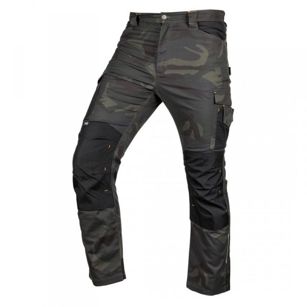 Spodnie robocze Mix&Match, Canvas, wzmocnienia z Cordury, zielone moro, rozmiar XS