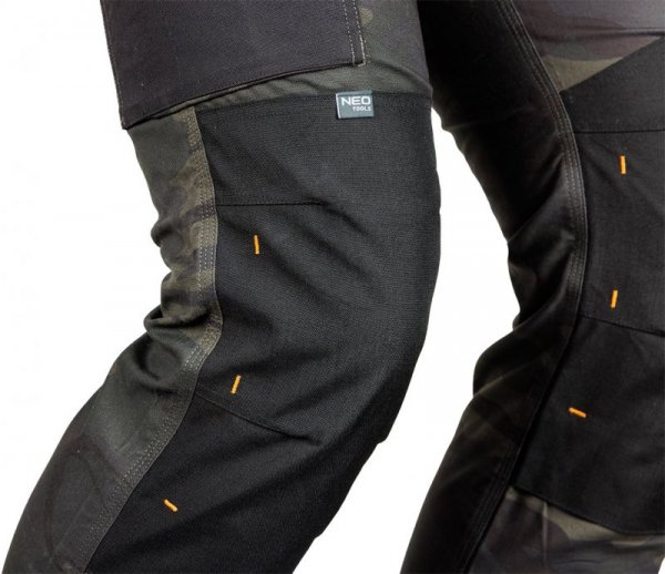 Spodnie robocze Mix&Match, Canvas, wzmocnienia z Cordury, zielone moro, rozmiar XXL
